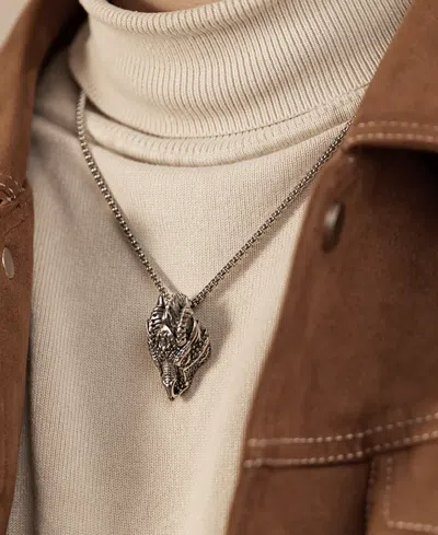Rhona Sutton Dragon Stainless Steel Pendant Necklace In Silver
