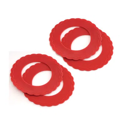 Norpro 6-inch Silicone Mini Pie Pan Shields, Set Of 4, Red