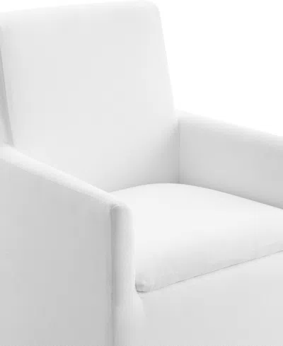 Abbyson Living 36" Wood Mara Stain-resistant Fabric Dining Armchair In White