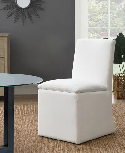 Abbyson Living 36" Wood Mara Stain-resistant Fabric Dining Chair In White