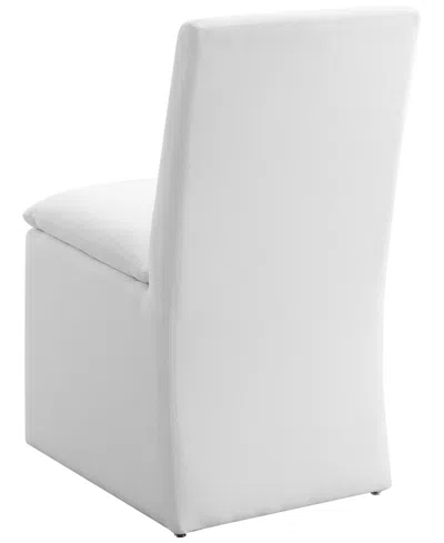 Abbyson Living 36" Wood Mara Stain-resistant Fabric Dining Chair In White