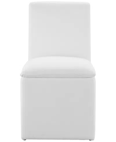 Abbyson Living 36" Wood Mara Stain-resistant Fabric Dining Chair In White