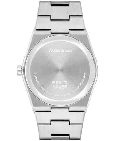 Movado Men's Bold Quest Swiss Quartz Stainless Steel Watch 40mm In Silver-tone