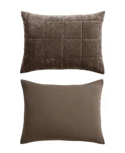 Vera Wang Chenille Box Solid 3-pc. Quilt Set, Queen In Chocolate Brown