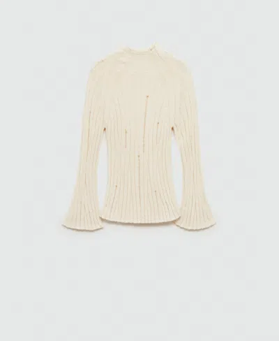 Mango Straight Linen Blend Suit Trousers Vanilla In Ecru