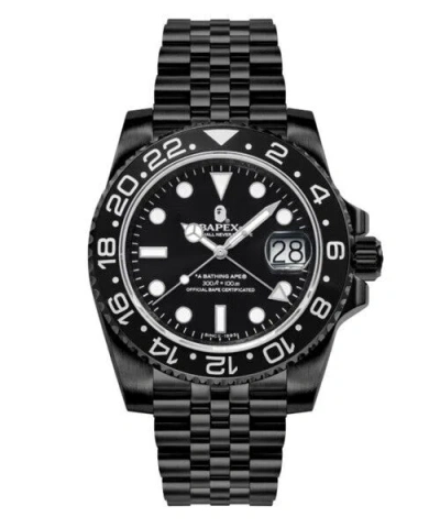 Pre-owned A Bathing Ape Wrist Watch Type 2 Bapex 2m Stainless Steel Band Round