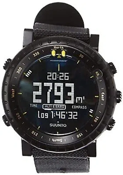 Pre-owned Suunto Black Yellow Core Ss050276000 3atm Azimuth Altitude Atmosphere Depth