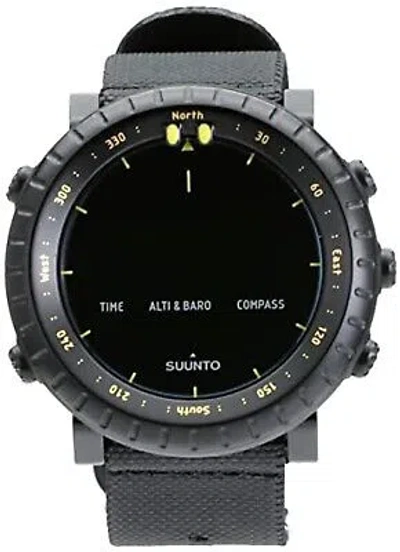 Pre-owned Suunto Black Yellow Core Ss050276000 3atm Azimuth Altitude Atmosphere Depth