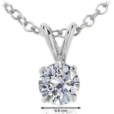 Pre-owned Maulijewels 3/4 Carat Natural Round White Diamond Solitaire Pendant In 14k Solid