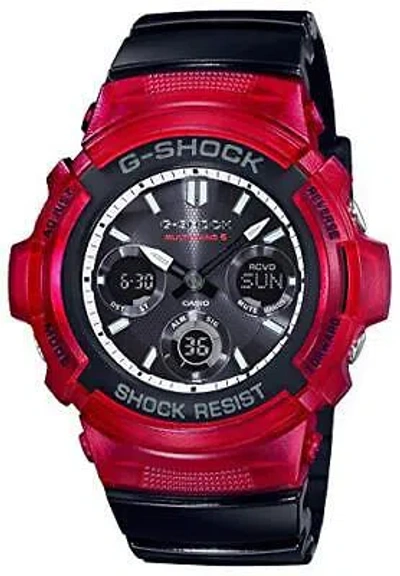 Pre-owned Casio G-shock Awg-m100srb-4ajf Solar Radio Men's Watch 2019 From Japan