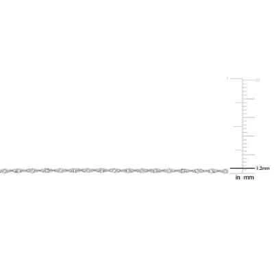 Pre-owned Amour Singapore Chain Necklace In Platinum, 22 In In White