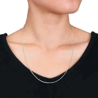 Pre-owned Amour Singapore Chain Necklace In Platinum, 22 In In White