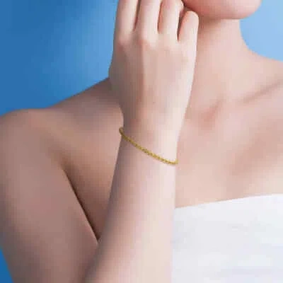 Pre-owned Amour 3mm Infinity Rope Chain Bracelet In 14k Yellow Gold, 9 In