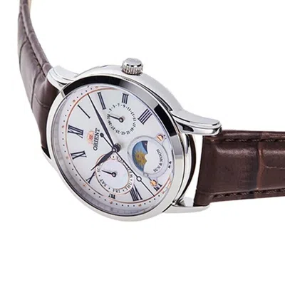 Pre-owned Orient 'sun And Moon' Pearl Dial Ladies Sapphire Glass Watch Ra-ka0005a