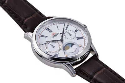 Pre-owned Orient 'sun And Moon' Pearl Dial Ladies Sapphire Glass Watch Ra-ka0005a