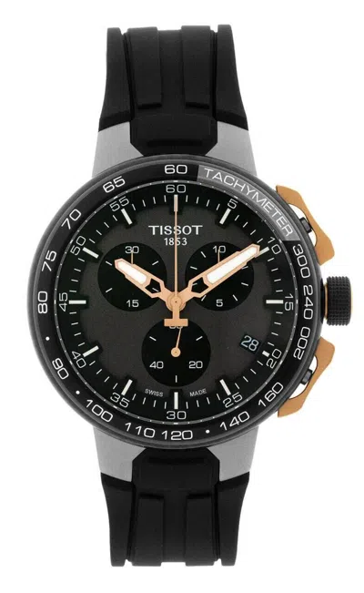 Pre-owned Tissot T-race T111.417.37.441.07 Black Dial Silicone Strap Men's Watch