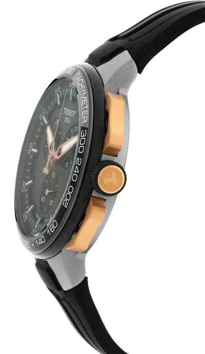 Pre-owned Tissot T-race T111.417.37.441.07 Black Dial Silicone Strap Men's Watch