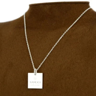 Pre-owned Gucci Unisex Necklace 925 Sterling Silver 223869-j8400 8106 Newarticle