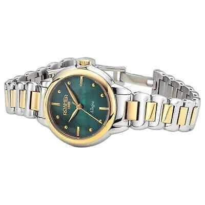 Pre-owned Roamer 977847 47 70 20 Women's Allegra Classic Two Tone Wristwatch In Silver/gold/green