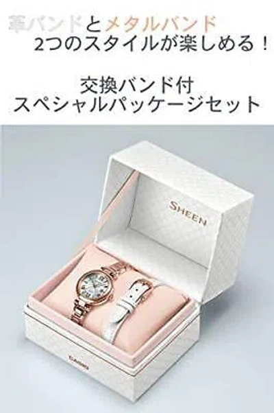 Pre-owned Casio Watch Sheen Solar With Replacement Band Shs-4502ltd-7ajr Women's Pink