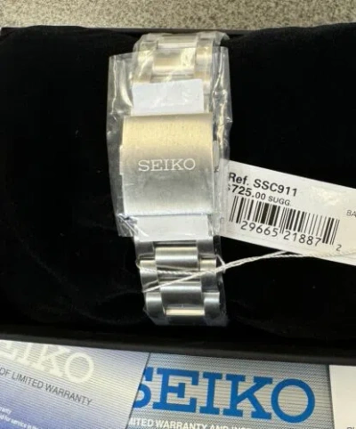 Pre-owned Seiko Prospex Speedtimer Solar Steel Bracelet Silver Dial Watch - Ssc911
