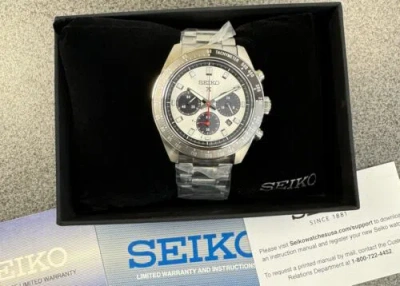 Pre-owned Seiko Prospex Speedtimer Solar Steel Bracelet Silver Dial Watch - Ssc911