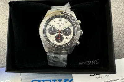 Pre-owned Seiko Prospex Speedtimer Solar Steel Bracelet Silver Dial Watch - Ssc911