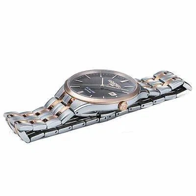 Pre-owned Roamer 512857 49 65 20 Women's Slim Line Classic Wristwatch In Silver/rose Gold/brown