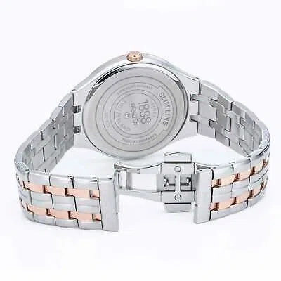 Pre-owned Roamer 512857 49 65 20 Women's Slim Line Classic Wristwatch In Silver/rose Gold/brown