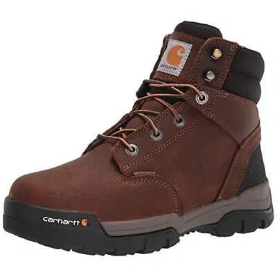 Pre-owned Carhartt Men's 6" Ground Force Composite Toe Waterproof Work Boots Brown - Cme63