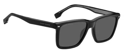 Pre-owned Hugo Boss Sunglasses  1317/s 284 (ir) Black Ruthenium/grey Cal.55 In Gray