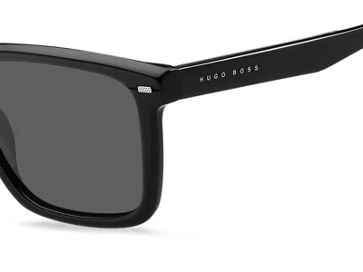 Pre-owned Hugo Boss Sunglasses  1317/s 284 (ir) Black Ruthenium/grey Cal.55 In Gray