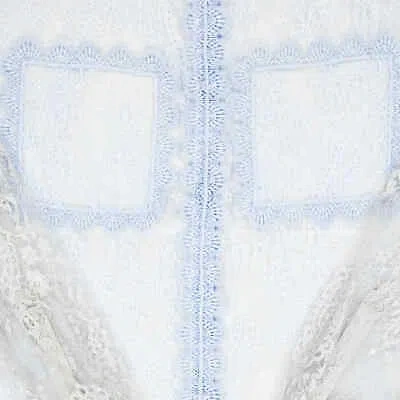 Pre-owned Burberry Ladies Pale Blue Long-sleeve Lace Shirt