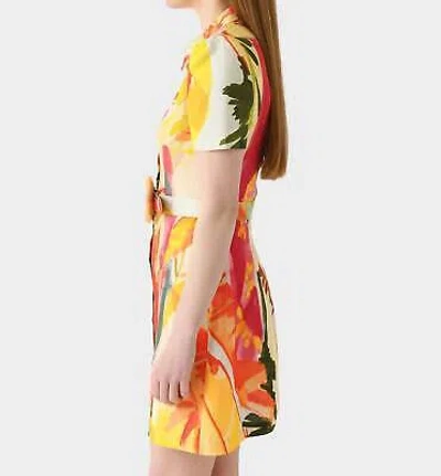 Pre-owned Leo Lin Bronte Mini Dress In Rainforest Print - Size 2/au6 In Yellow