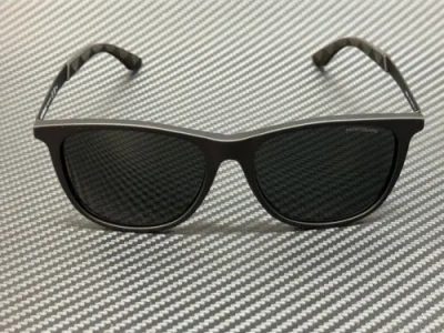 Pre-owned Montblanc Mont Blanc Mb0330s 001 Matte Black Grey Men's 56 Mm Sunglasses In Gray