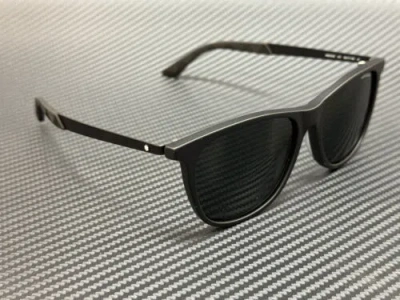 Pre-owned Montblanc Mont Blanc Mb0330s 001 Matte Black Grey Men's 56 Mm Sunglasses In Gray
