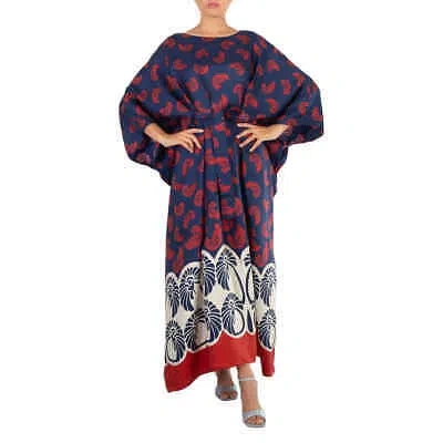 Pre-owned La Doublej La Double J Pigmy Palm Silk Twill Square Kaftan In Check Description