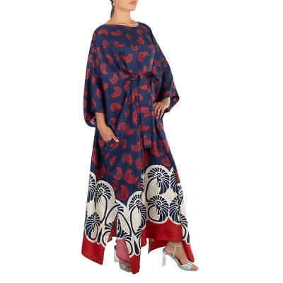 Pre-owned La Doublej La Double J Pigmy Palm Silk Twill Square Kaftan In Check Description
