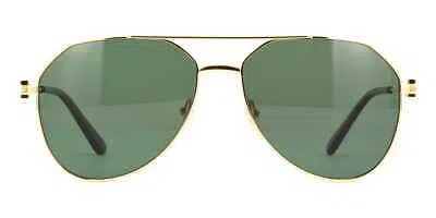 Pre-owned Cartier Ct0364s-002 Gold Sunglasses In Green