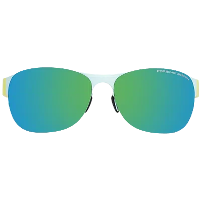 Pre-owned Porsche Design Sunglasses P8581 D 64 Women Rectangular Green Yellow