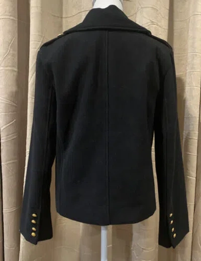 Pre-owned Rebecca Minkoff Women Black Wool Double Breasted Short Coat/ Jacket Sz M In Gold