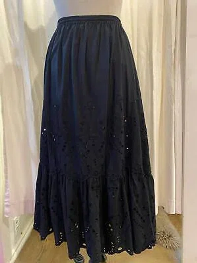 Pre-owned Natalie Martin Sierra Cotton Skirt In Black - Size Xs