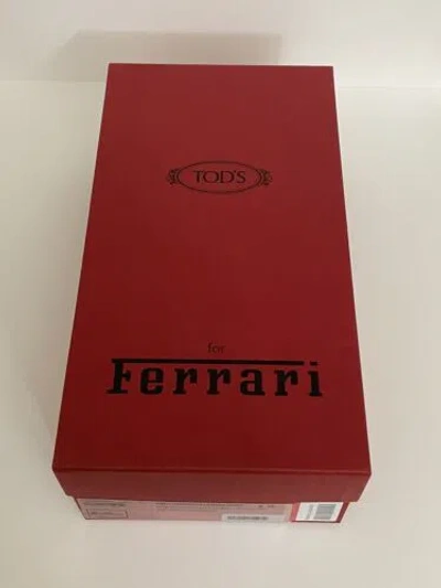 Pre-owned Tod's For Ferrari Gommini Red Suede Driving Shoes Loafers Size 10.5 Us