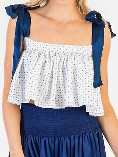 Pre-owned Koché Koch Eliza Top In Blue Tile - Size S