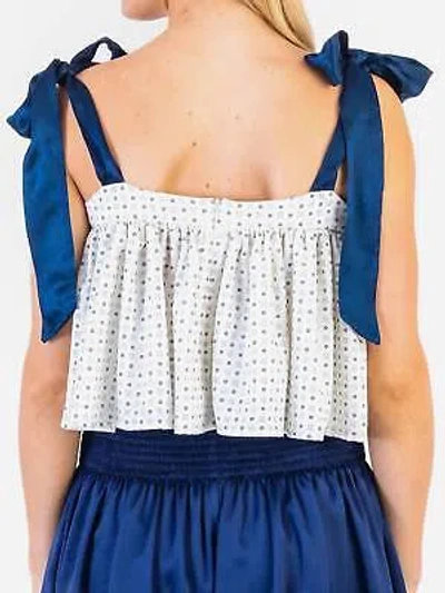 Pre-owned Koché Koch Eliza Top In Blue Tile - Size S