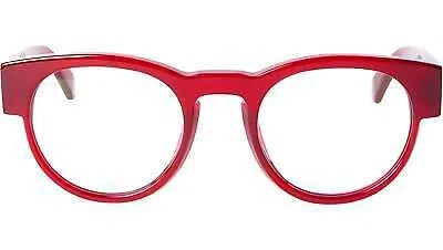 Pre-owned Off-white Oerj058s24pla0012800 Style 58 Burgundy Eyeglasses In Clear Lens