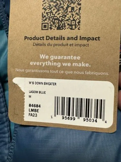 Pre-owned Patagonia ?nwt $279  Woman's Down Sweater Jacket Size M Lagom Blue In Logam Blue