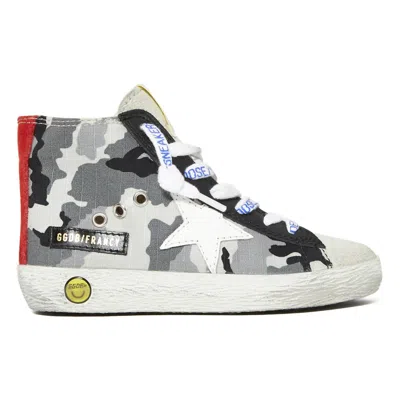 Pre-owned Golden Goose Kids'  Girls Francy Camouflage High Top Sneaker In Grey/ice/white/ruby