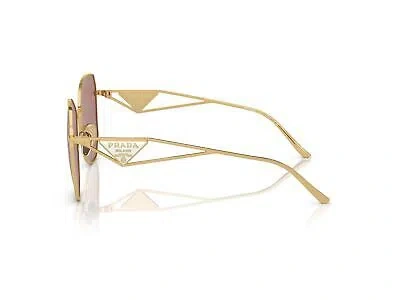 Pre-owned Prada Sunglasses Pr57ys 5ak10d 57mm Gold / Light Brown Lens