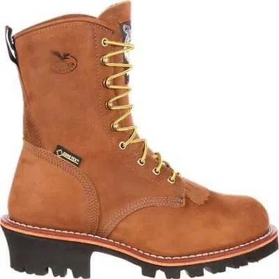 Pre-owned Georgia Boot Men's 10" Steel Toe Gore-tex® Waterproof Insulated Logger Work Boot In Worn Saddle